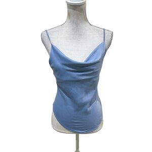 Urban Outfitters Light Blue draped neck fitted Camisole day to night size small